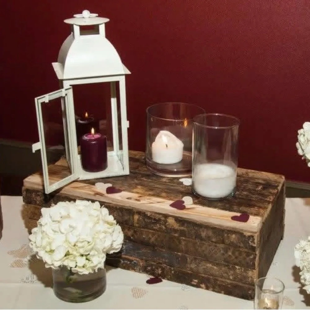 Decorative Metal Lantern with Glass Panels